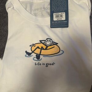 Life Is Good White Relaxed Fit Tee